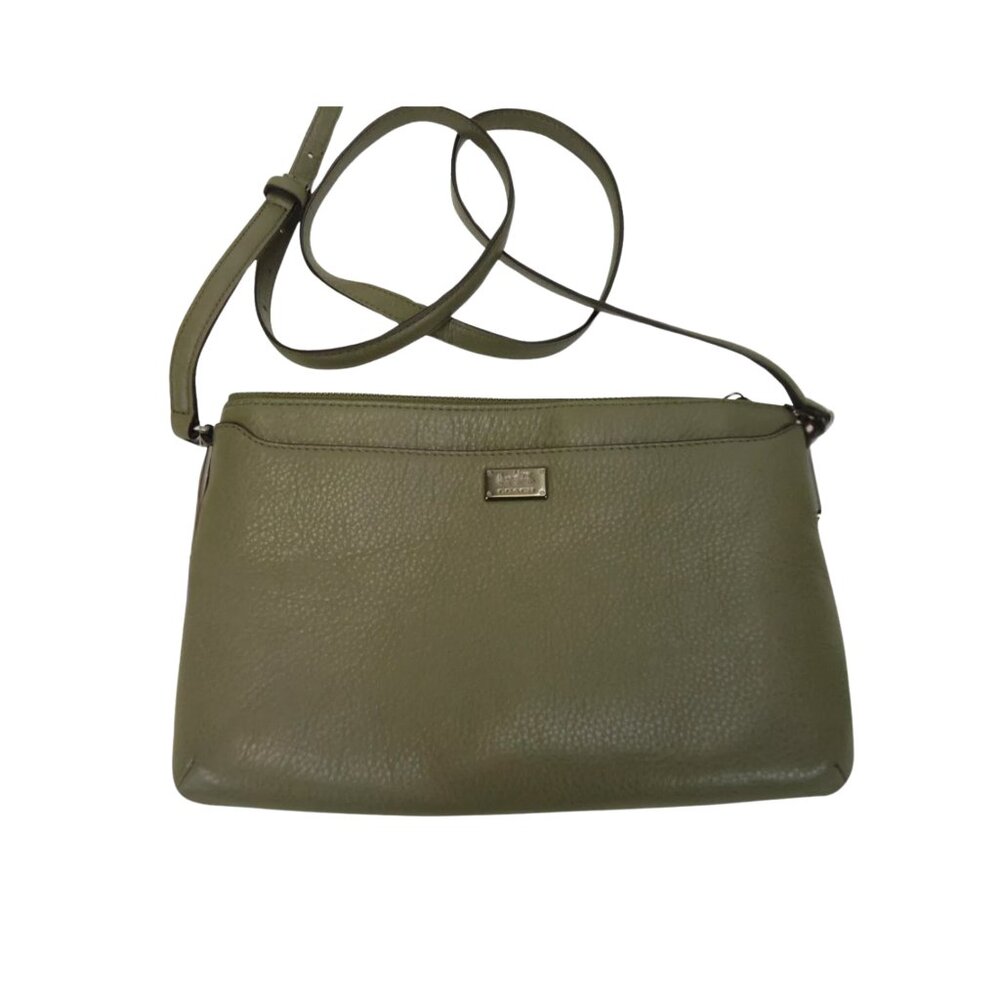 COACH MADISON LEATHER EAST WEST SWINGPACK OLIVE GREY ANTIQUE NICKEL